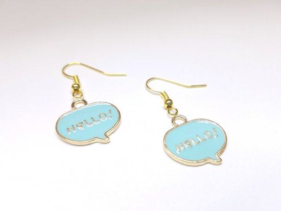 Preview: Sprechblase Hello Ohrringe goldfarben